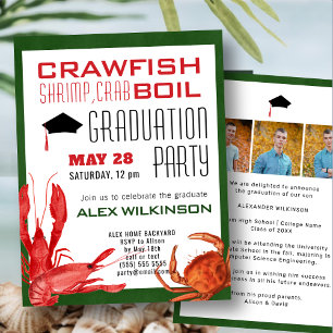 Crawfish Seafood Boil 3 Foto Graduation Party Einladung