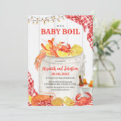 Crawfish Seafood Boil Baby Shower Invitation Einladung (Stehend Vorderseite)