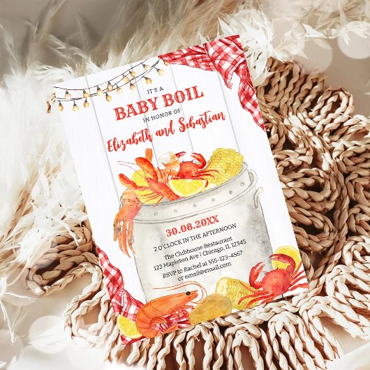Crawfish Seafood Boil Baby Shower Invitation Einladung