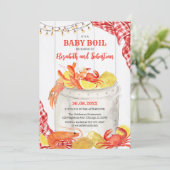 Crawfish Seafood Boil Baby Shower Invitation Einladung (Stehend Vorderseite)