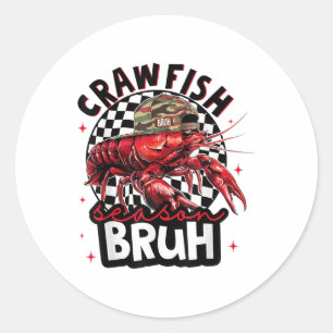 Crawfish Season Bruh Funny Crawfish Hat Boy Crawfi Runder Aufkleber