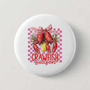 Crawfish Season Crawfish Boil Lobster Cajun Men Wo Button