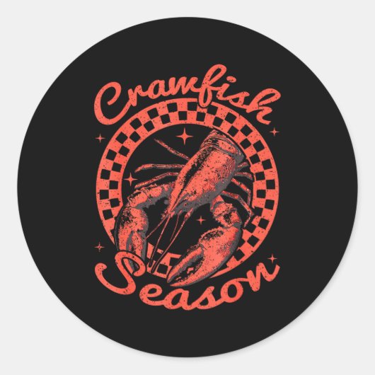 Crawfish Season Crawfish Boil Lobster Cajun Men Wo Runder Aufkleber (Vorderseite)