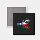 Crawfish Texas Crawdaddy Southern Food Mardi Gras Magnet (Vorderseite/Rückseite)