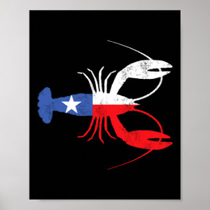 Crawfish Texas Crawdaddy Southern Food Mardi Gras Poster