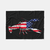 Crawfish Us Flag Crayfish Lobster Patriotic Men Wo Fleecedecke (Vorderseite (Horizontal))