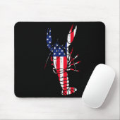 Crawfish Us Flag Crayfish Lobster Patriotic Men Wo Mousepad (Mit Mouse)