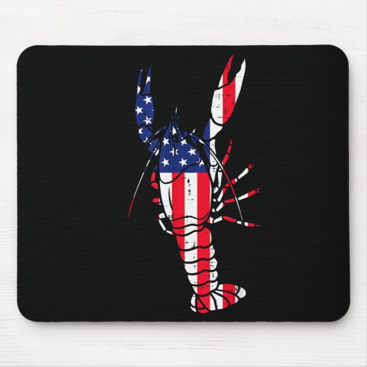 Crawfish Us Flag Crayfish Lobster Patriotic Men Wo Mousepad (Vorne)
