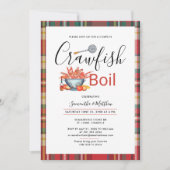Crawfish Verlobung Meeresfrüchte Party Kariert Einladung (Vorderseite)