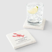 Crawfish Verlobung Meeresfrüchte Party Steinuntersetzer (Seitenansicht)