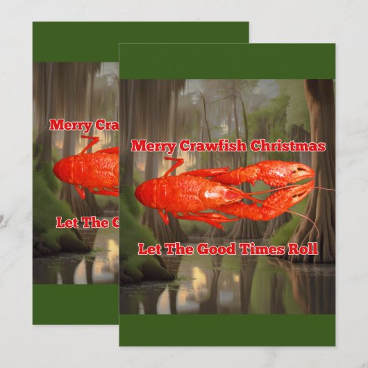 Crawfish Weihnachtskarte Feiertagskarte (Vorne/Hinten)