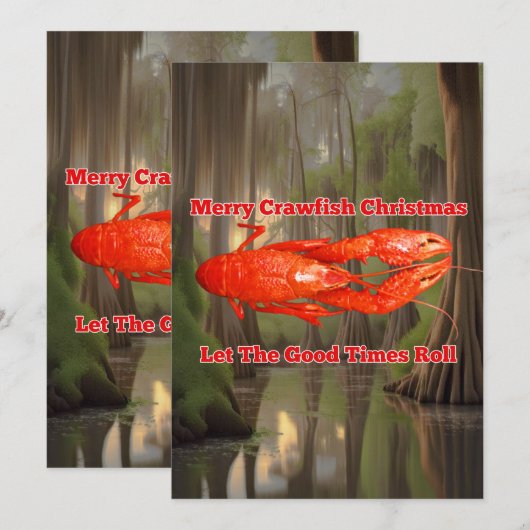 Crawfish Weihnachtskarte Feiertagskarte (Vorne/Hinten)
