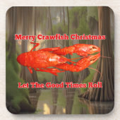 Crawfish Weihnachtskarte Getränkeuntersetzer (Vorderseite)
