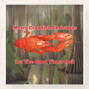 Crawfish Weihnachtskarte Glasuntersetzer