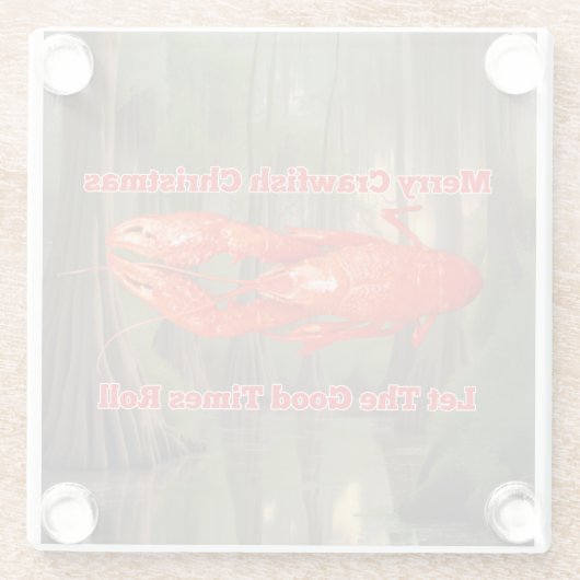 Crawfish Weihnachtskarte Glasuntersetzer (Rückseite)
