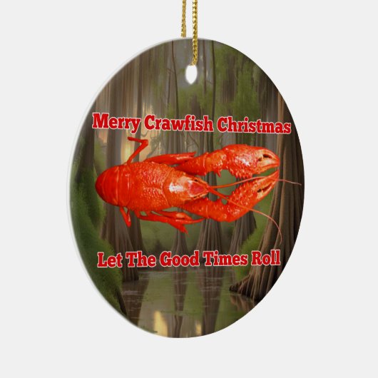 Crawfish Weihnachtskarte Keramik Ornament (Rechts)