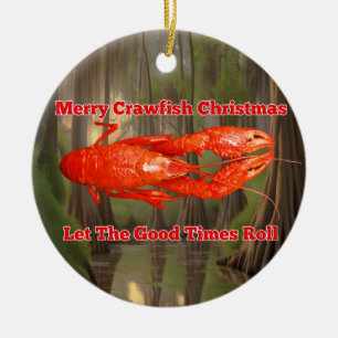 Crawfish Weihnachtskarte Keramik Ornament