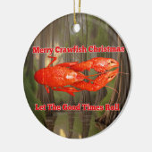 Crawfish Weihnachtskarte Keramik Ornament (Links)