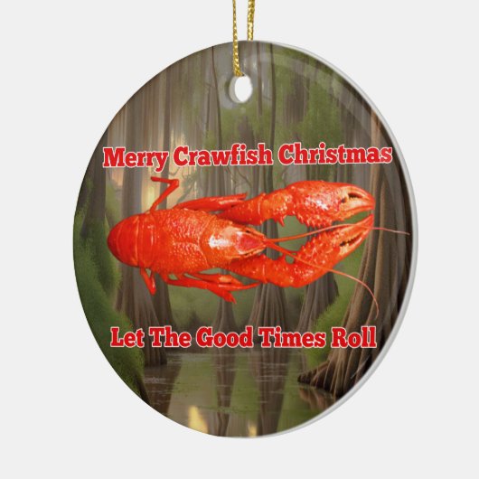 Crawfish Weihnachtskarte Keramik Ornament (Links)