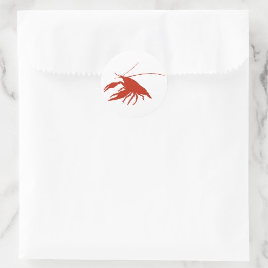 crawfish's silhouette (Red) Runder Aufkleber (Tasche)