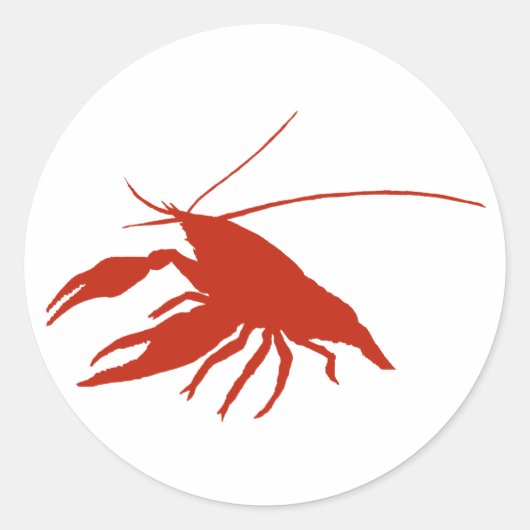 crawfish's silhouette (Red) Runder Aufkleber (Vorderseite)