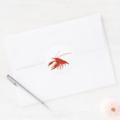 crawfish's silhouette (Red) Runder Aufkleber (Umschlag)