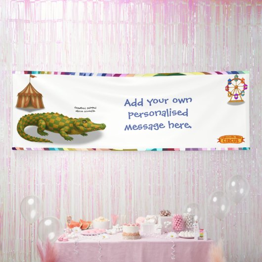 Crawford, bemalter Zirkuskrokodil Banner (Party)