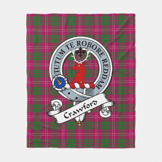 Crawford Clan Abzeichen Tartan Kariert Fleecedecke (Vorderseite)