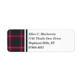 Crawford Clan Dark Red Scottish Tartan