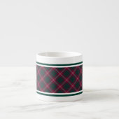 Crawford Clan Dark Red Scottish Tartan Espressotasse (Vorderseite)