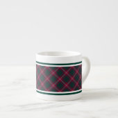Crawford Clan Dark Red Scottish Tartan Espressotasse (Vorderseite Rechts)