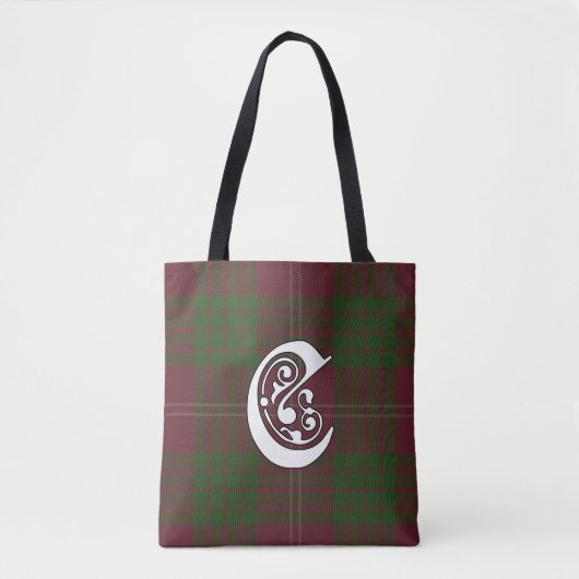 Crawford-Clantartan-Monogramm Tasche (Vorderseite)