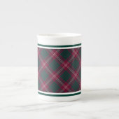 Crawford Family Tartan Maroon und Dark Green Karie Porzellantasse (Vorderseite)