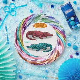 Crawford, gemaltes Zirkuskrokodil Pappteller