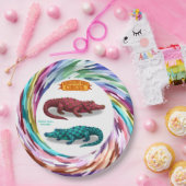 Crawford, gemaltes Zirkuskrokodil Pappteller (Party)