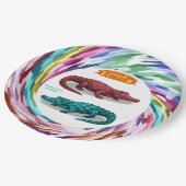 Crawford, gemaltes Zirkuskrokodil Pappteller (Schrägansicht)