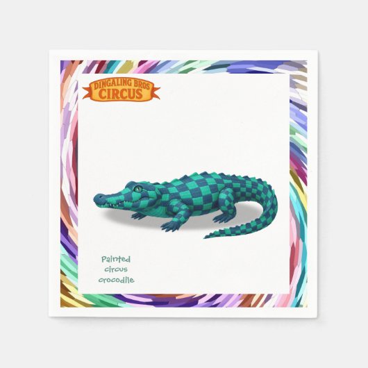 Crawford, gemaltes Zirkuskrokodil Serviette (Vorderseite)