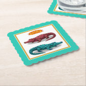 Crawford, gemaltes Zirkuskrokodil Untersetzer (angewinkelt)