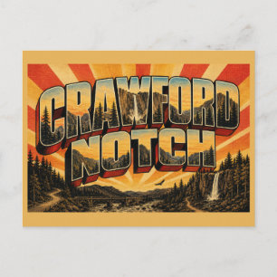 Crawford Notch New Hampshire Wasserfall Wald Kunst Postkarte