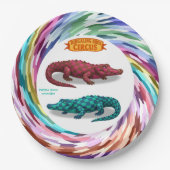 Crawford, painted circus crocodile pappteller (Vorderseite)