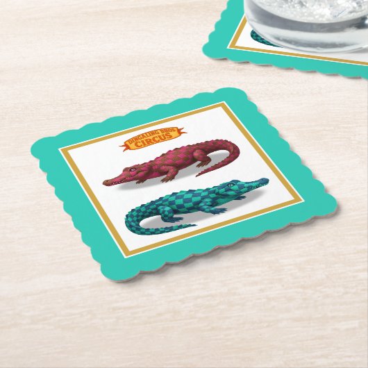 Crawford, painted circus crocodile untersetzer (angewinkelt)