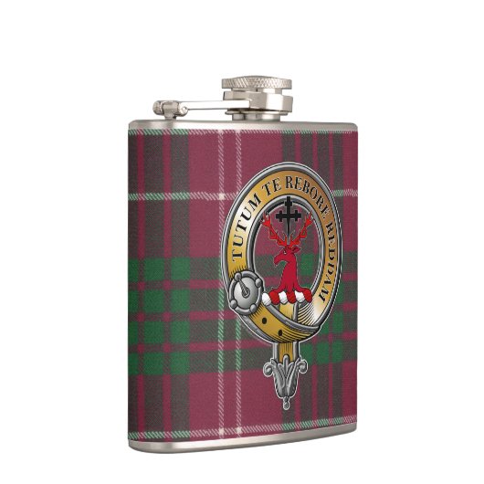 Crawford Tartan & Abzeichen Flachmann (Rechts)