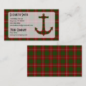 Crawford Tartan Kariert Anchor Visitenkarte (Vorne/Hinten)