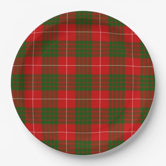Crawford tartan rot kariert pappteller (Vorderseite)