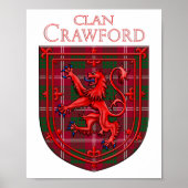 Crawford Tartan Scottish Kariert Lion Rampant Poster (Vorne)