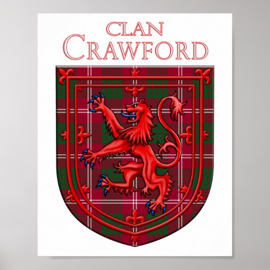Crawford Tartan Scottish Kariert Lion Rampant Poster (Vorne)