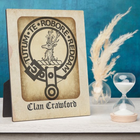 Crawford Wappen Abzeichen Antique Fotoplatte (Seite)