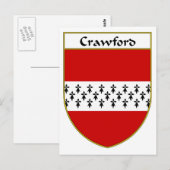 Crawford-Wappen/Familienwappen Postkarte (Vorne/Hinten)
