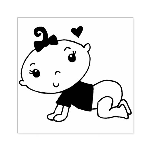 Crawing Baby Gummistempel (Prägung)