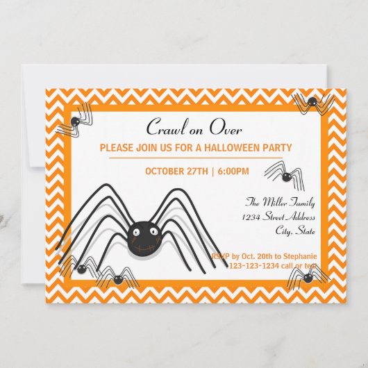 Crawl on Over - Halloween-Party laden Einladung (Vorderseite)